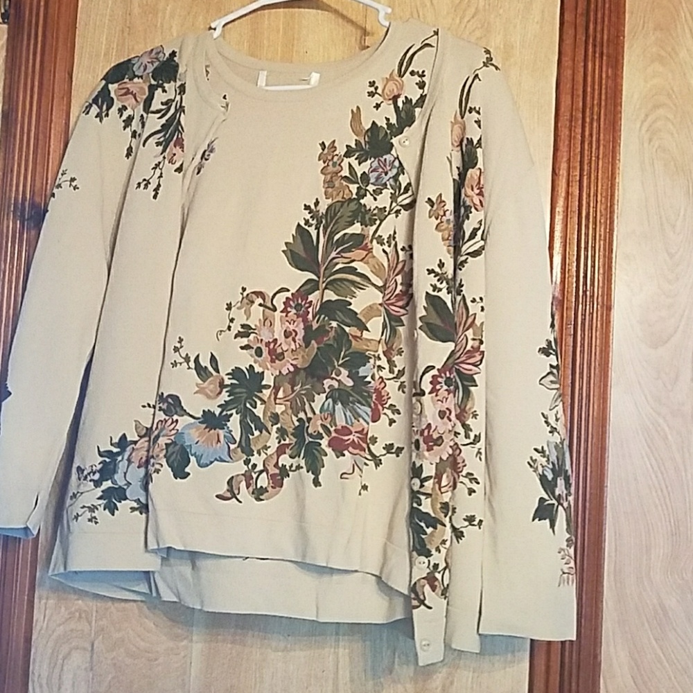 2 piece cardigan and matching top